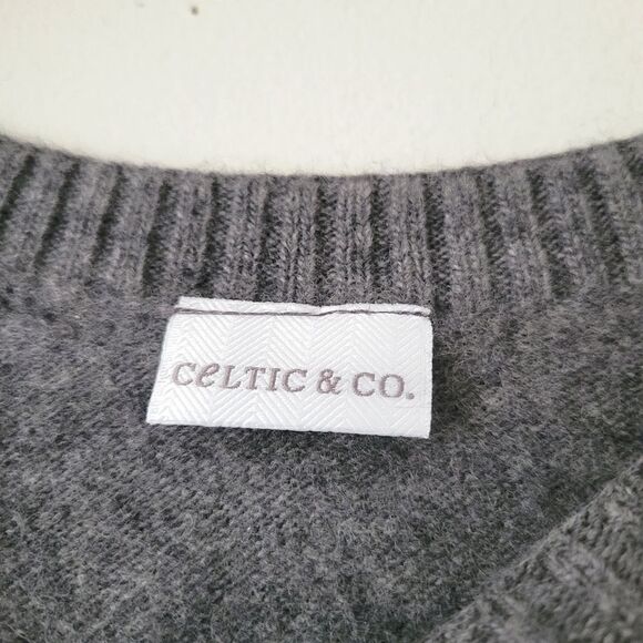 Celtic & Co 100% Supersoft Lambs Wool Knit Midi Sweater Dress Derby Gray L - Picture 3 of 9